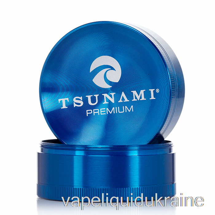 Vape Liquid Ukraine Tsunami 2.4inch 4-Piece Sunken Top Grinder Blue (63mm)